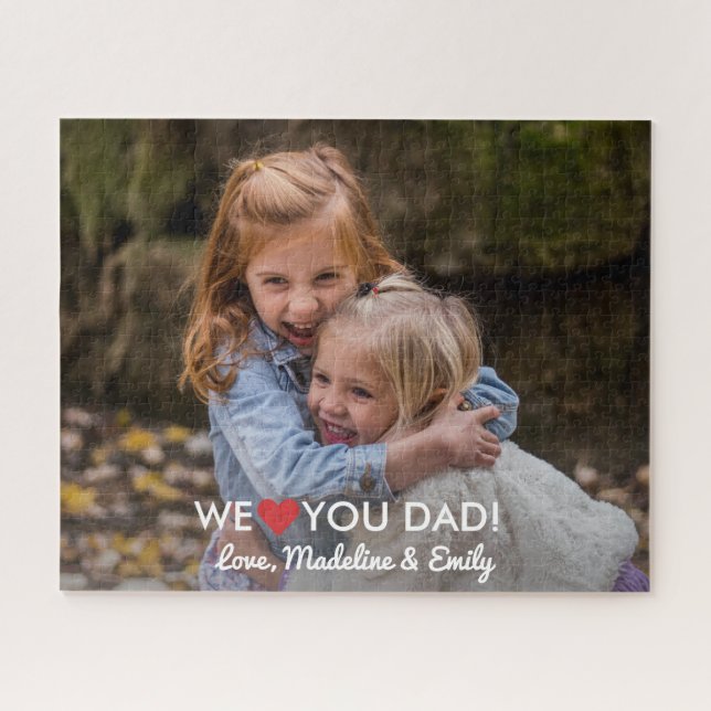 Puzzle Photo de famille personnalisée nous vous aimons (Horizontal)