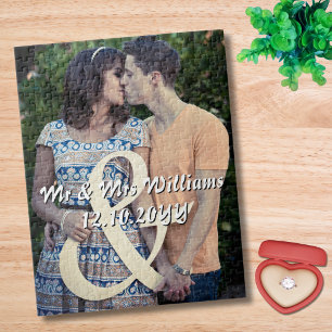 Puzzle Photo de fiançailles de couple de mariage, cadeau