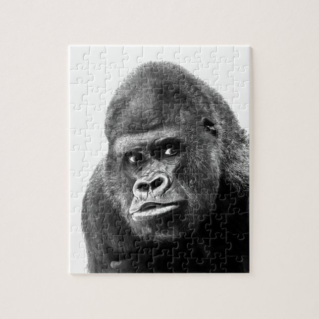 Puzzle Photo de gorille blanche noire - Animaux (Vertical)