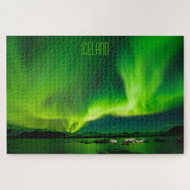 Puzzle Photo de Islande et aurores boréales (Horizontal)