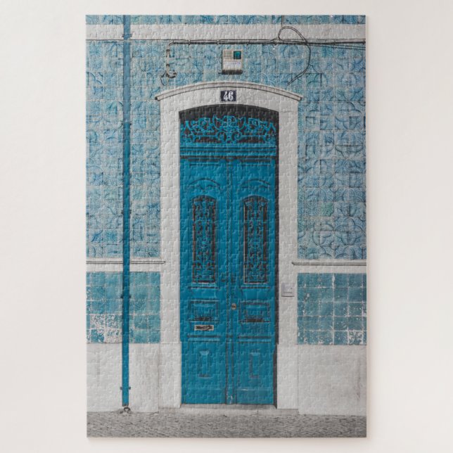 Puzzle Photo de la porte bleue au Portugal (Vertical)