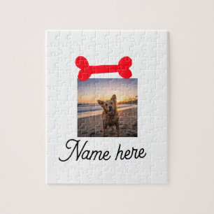Puzzle Photo d'os de chien rouge nom de chien et chat cad