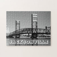 Photo du pont noir et blanc de Jacksonville Florid