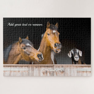 Puzzle Photo d'un ami amusant de chevaux & d'une chèvre