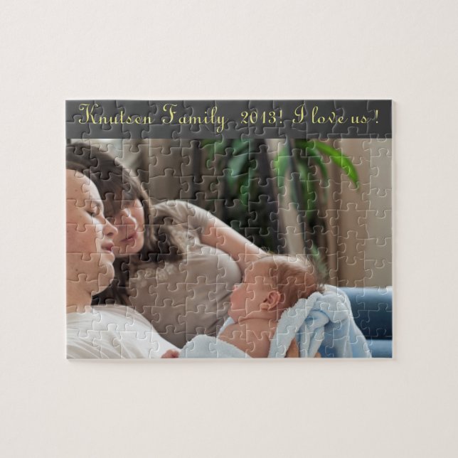 Puzzle photo et texte personnalisé (Horizontal)
