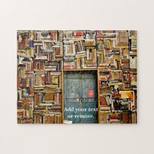 Puzzle Photo graphique : Mur de livres dans une biblioth