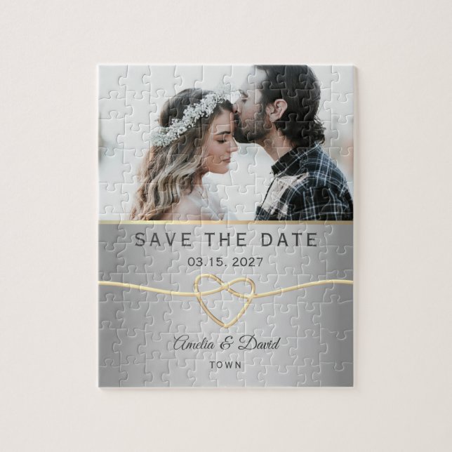 Puzzle Photo Mariage Enregistrer La Date (Vertical)