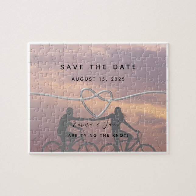Puzzle Photo Mariage Enregistrer La Date Invitation (Horizontal)