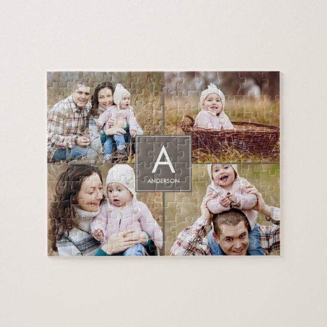 Puzzle photo personnalisé initial de collage (Horizontal)