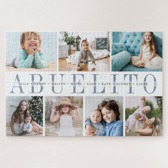 Puzzle Photo personnalisée Abuelito Grandchildren Collage (Horizontal)