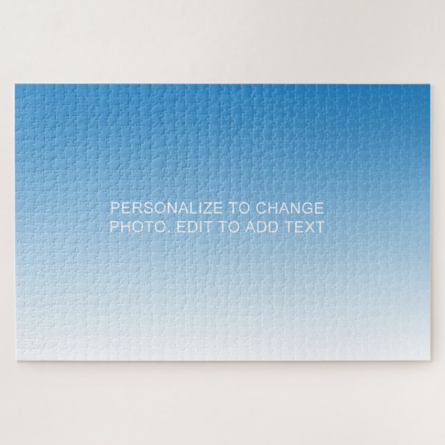 Puzzle Photo personnalisée en bleu sur image Ajouter du t (Horizontal)