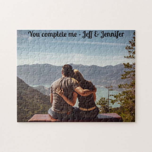 Puzzle Photo personnalisée "You Complete Me" (Horizontal)