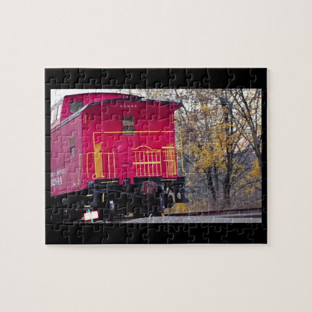 Puzzle Photo rouge de train de cambuse (Horizontal)
