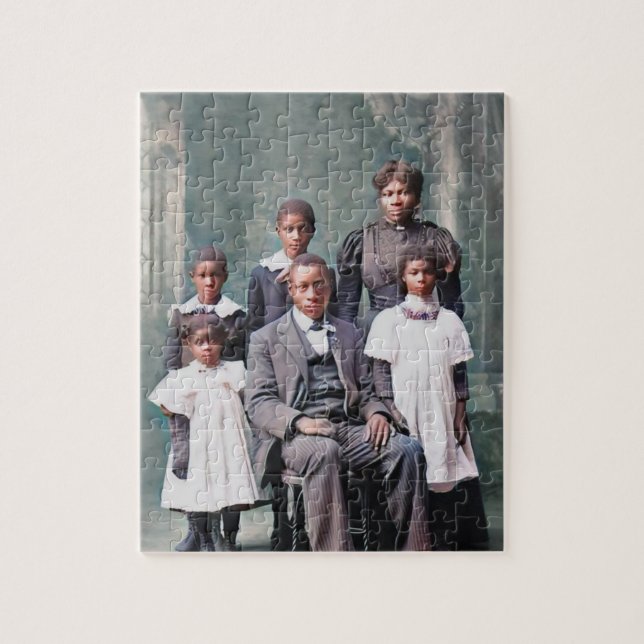 Puzzle Photograph Vintage Black Family (Vertical)