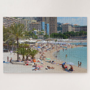 Puzzle Photographie des gens sur la plage de Monte Carlo
