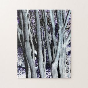 Puzzle Photographie grise pourpre violette d'art d'arbre