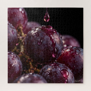 Puzzle Photographie macro d'un groupe de raisins caressés