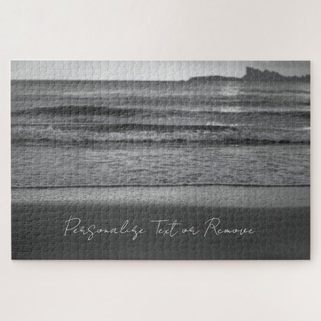 Puzzle Photographie noir et blanc avec paysage balnéaire (Horizontal)