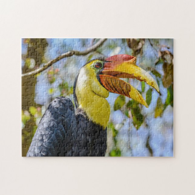 Puzzle Photographie Oiseau d'Hornbill en ébullition dans  (Horizontal)