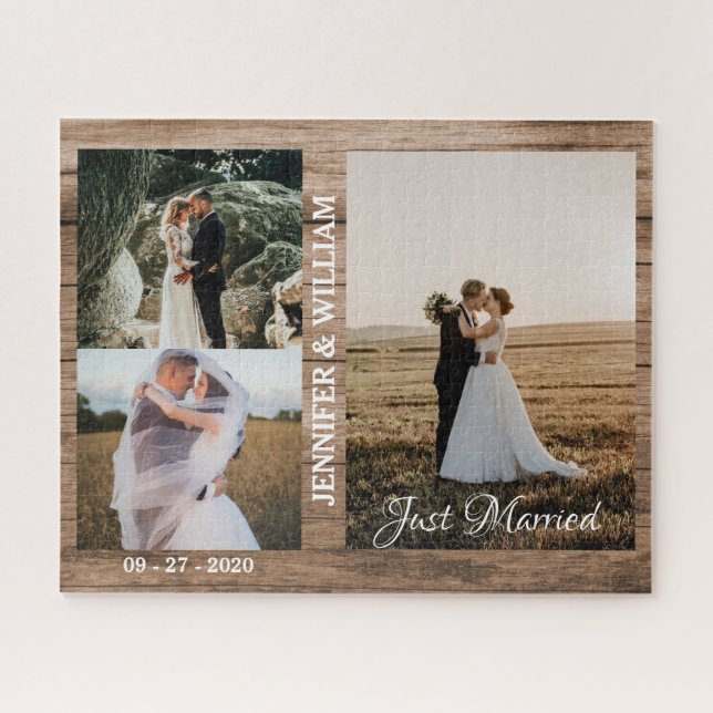 Puzzle Photos modernes simple cadeau personnalisé couple  (Horizontal)