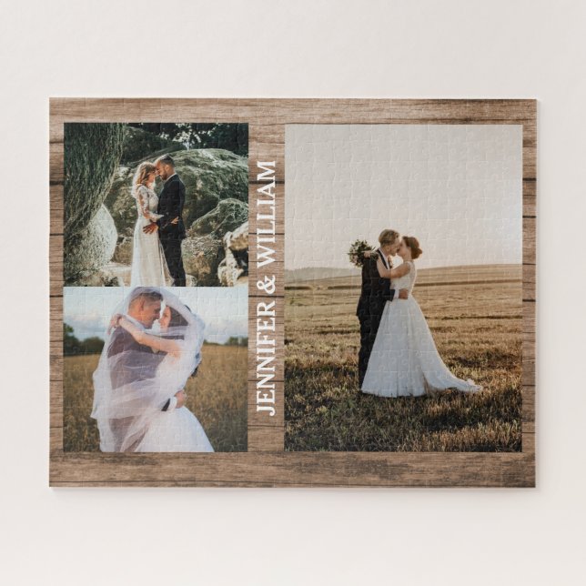 Puzzle Photos modernes simple cadeau personnalisé couple  (Horizontal)