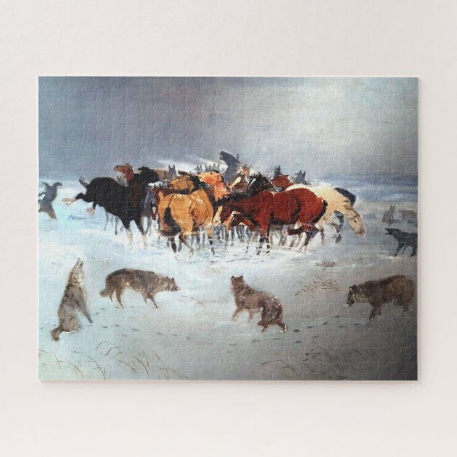 Puzzle Photos volantes Wolf Pack Attaques Chevaux C Russe (Horizontal)