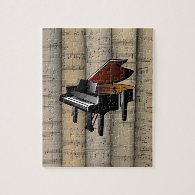 Puzzle Piano~ Feuille roulée Arrière - plan de musique ~  (Vertical)