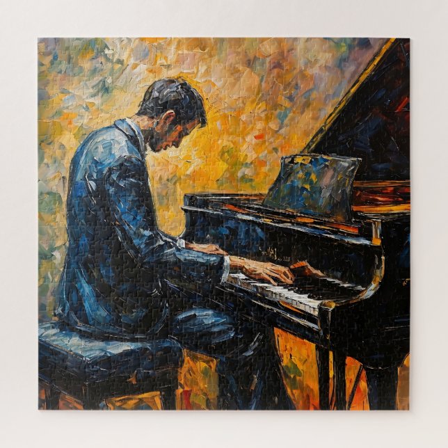 Puzzle Piano Player - Peinture à l'huile (Vertical)