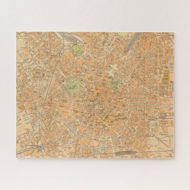 Puzzle Pianta di Milano - Carte de Milan, Italie (Horizontal)