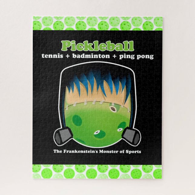 Puzzle Pickleball est le monstre des sports de Frankenste (Vertical)