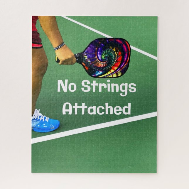 Puzzle Pickleball Funny No Strings Attaché (Vertical)