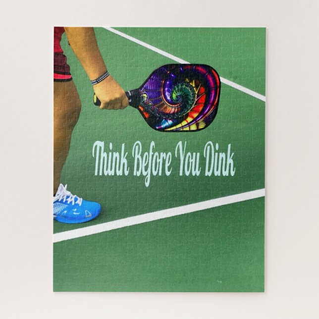 Puzzle Pickleball Pensez avant de boire (Vertical)