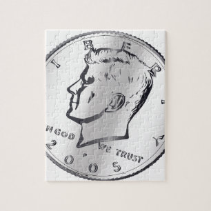 Puzzle Pièce à moitié dollar JFK US