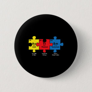 Puzzle Piece Chemical Elements Cool Autism Awarene 2 Inch Round Button