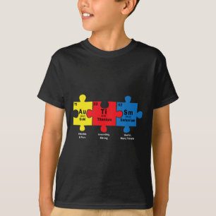Puzzle Piece Chemical Elements Cool Autism Awarene T-Shirt