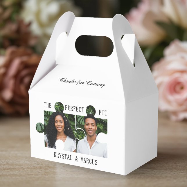 Puzzle Piece Photo Perfect Fit Wedding Favor Box (Creator Uploaded)