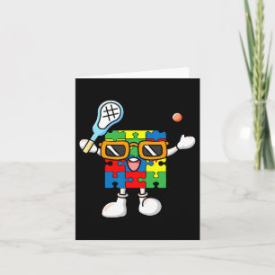 Puzzle Piece Playing Lacrosse Autism Awareness Boy Card