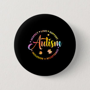 Puzzle Piece Playing Tennis Autism Awareness Sport 2 Inch Round Button
