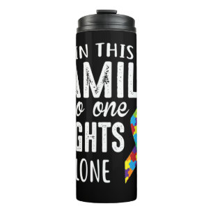 Puzzle Piece Ribbon Group Matching Family Friends Thermal Tumbler