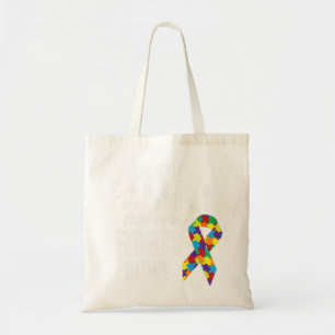 Puzzle Piece Ribbon Group Matching Family Friends Tote Bag