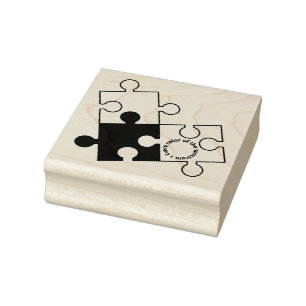 Puzzle piece rubber stamp