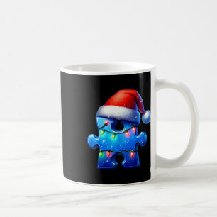 Puzzle Piece Santa Hat Autism Awareness Autistic C Coffee Mug