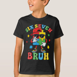 Puzzle Piece Six Seven Bruh Autism Awareness 67 T-Shirt