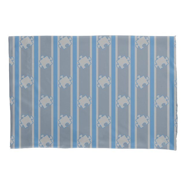 Puzzle Piece Striped Pillowcase (Front)