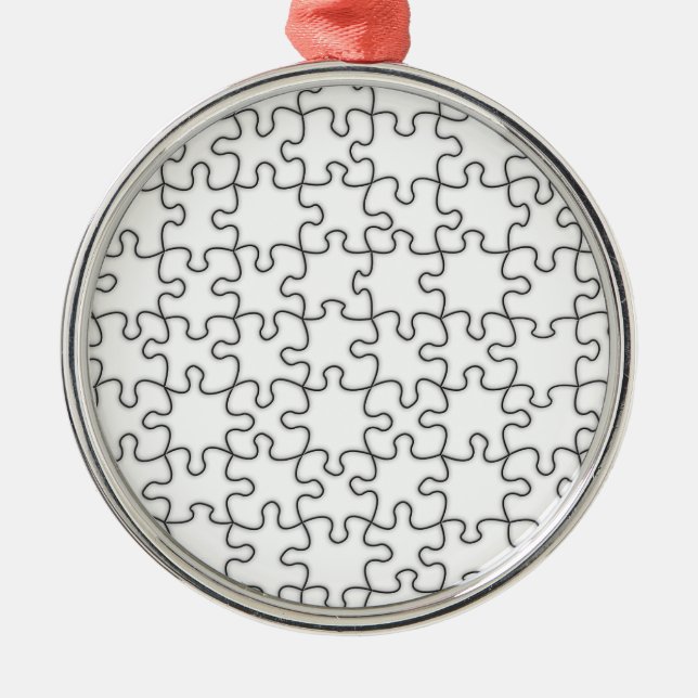 Puzzle Pieces  (Add Background Colour or Image) Metal Ornament (Front)