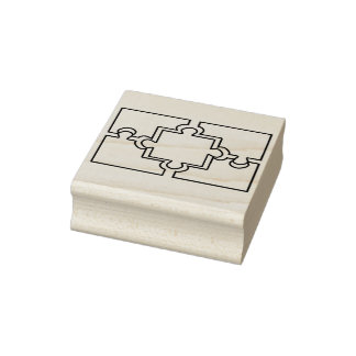 puzzle pieces art stamp