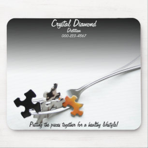 Puzzle Pieces Fork Heath Concept Template Mouse Pad