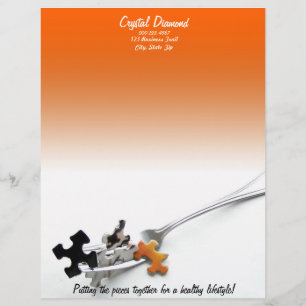 Puzzle Pieces & Fork Letterhead