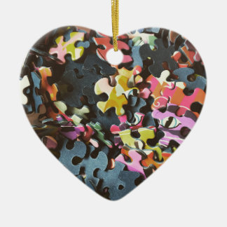 Puzzle Pieces Heart Shaped Ornaments