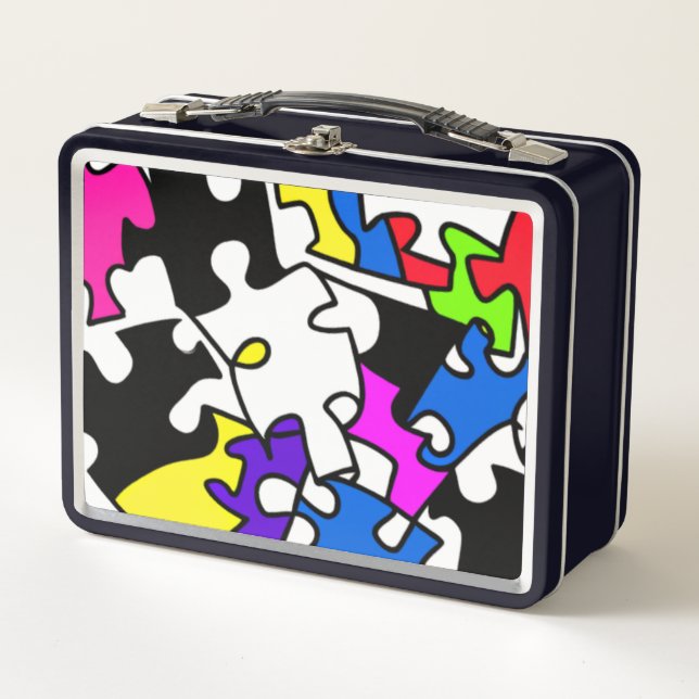 Puzzle Pieces Metal Lunch Box (Front)